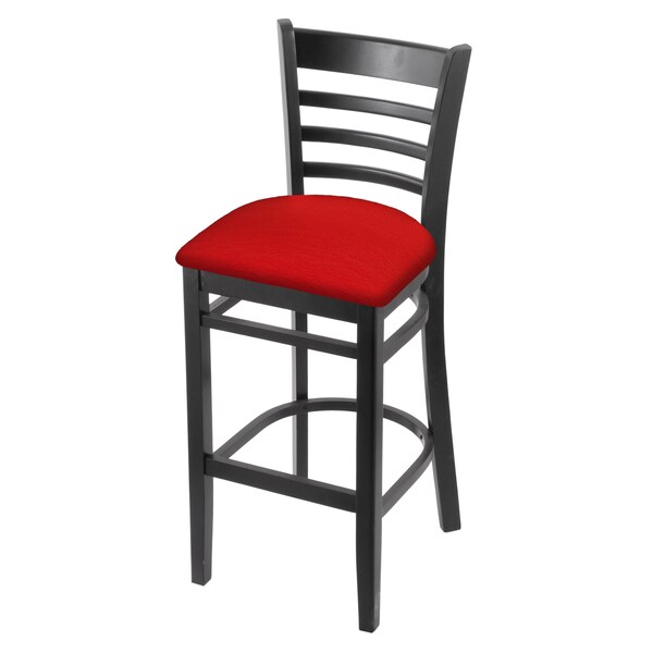 Holland Bar Stool Co 30" Bar Stool, Black Finish, Canter Red Seat 314030Blk011 - main